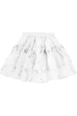 MONNALISA Floral tulle skirt