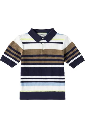Scotch&Soda Striped waffle-knit cotton polo shirt