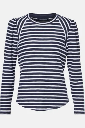 VERONICA BEARD Striped cotton jersey top