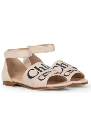 Chloé ChloÃ© Kids Logo leather-trimmed sandals