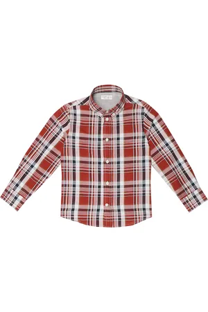 Brunello Cucinelli Checked cotton and linen shirt