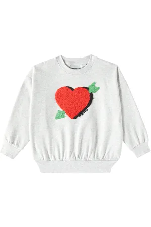 Mini Rodini Arrowed Heart cotton chenille sweatshirt