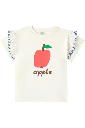 Jelly Mallow Apple ruffled cotton jersey T-shirt
