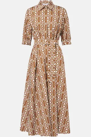 Max Mara Luxgi belted printed cotton maxi dress
