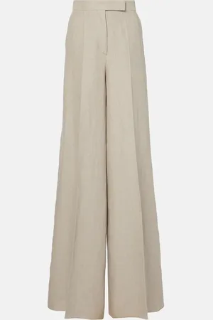 Max Mara Sequoia high-rise linen wide-leg pants