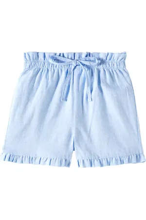 La Coqueta Flores ruffled linen and cotton shorts