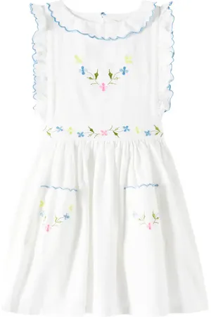 The New Society Hermione embroidered cotton baize dress