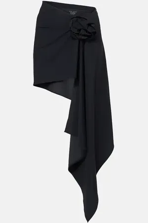 MAGDA BUTRYM Floral-appliquÃ© draped beach cover-up