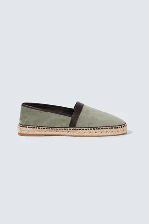 Manolo Blahnik Nerano leather-trimmed suede espadrilles