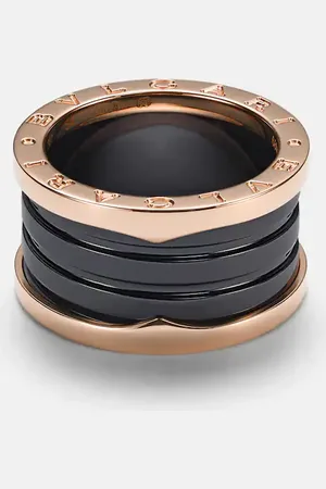 Bvlgari B.zero1 18kt rose and ceramic ring