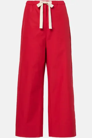 Max Mara Argento cotton wide-leg pants