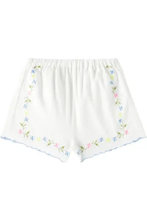 The New Society Hermione embroidered cotton shorts