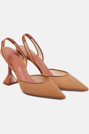 Amina Muaddi Holli mesh slingback pumps
