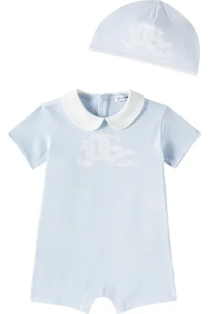 Dolce & Gabbana Baby cotton playsuit and beanie set