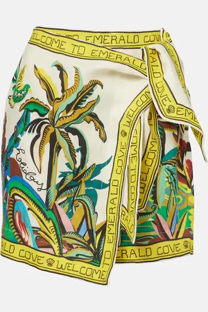 ALÉMAIS AlÃ©mais Day Dream printed linen wrap skirt