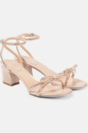 RENE CAOVILLA 50 embellished bow-detail satin sandals