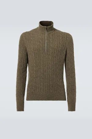 Loro Piana Cable-knit cashmere half-zip sweater