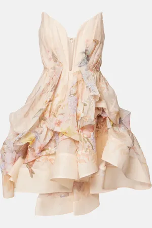 ZIMMERMANN Illuminate Draped linen and silk minidress
