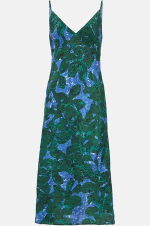 DRIES VAN NOTEN Printed silk slip dress