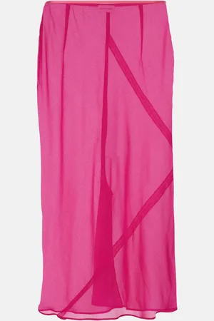 DRIES VAN NOTEN Silk-blend satin midi skirt