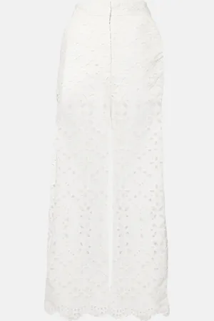 VERONICA BEARD Kemper embroidered cotton wide-leg pants