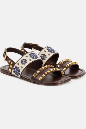 VALENTINO GARAVANI County embroidered leather sandals