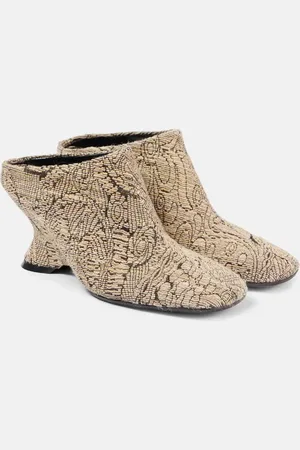 DRIES VAN NOTEN Jacquard wedge mules