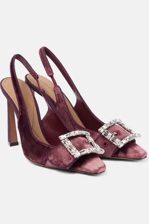 Dolce & Gabbana Embellished velvet slingback pumps