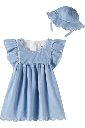 Chloé ChloÃ© Kids Baby chabray dress and hat set