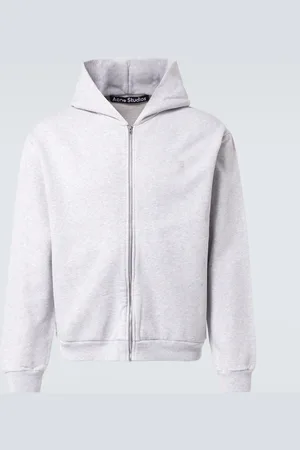 Acne Studios Face cotton fleece zip-up hoodie