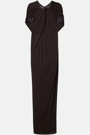 Jil Sander Caped draped crÃªpe jersey gown