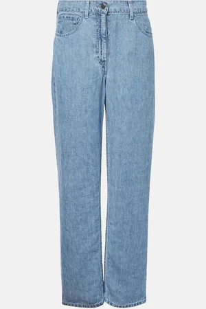 The Row Tarley mid-rise linen wide-leg jeans