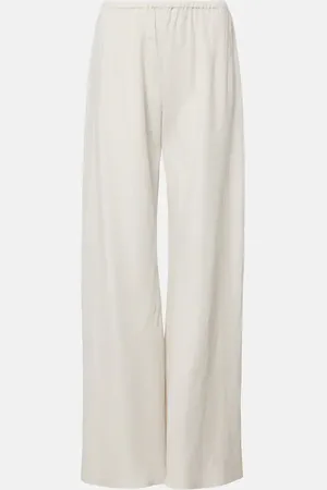 The Row Gala silk and linen wide-leg pants