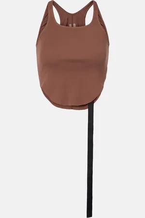 Rick Owens Cropped cotton jersey tank top