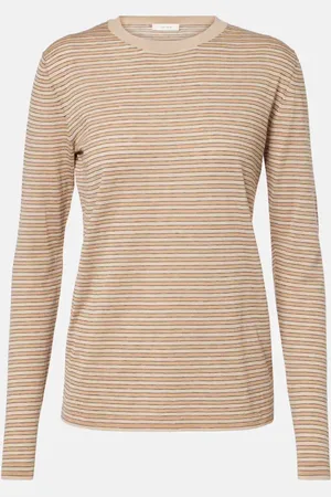 The Row Juhi striped cotton and cashmere sweater
