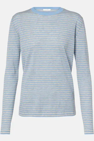 The Row Juhi striped cotton and cashmere sweater