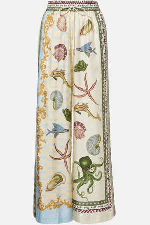 ALÉMAIS AlÃ©mais Bath House printed silk wide-leg pants