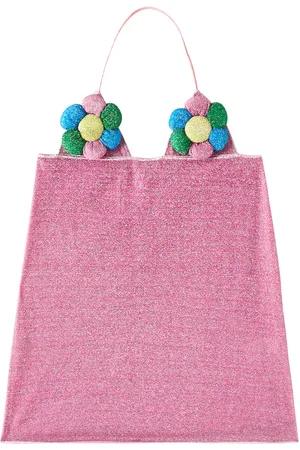 Oseree OsÃ©ree Kids LumiÃ¨re floral-appliquÃ© lamÃ© dress