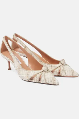 Aquazzura Premiere 50 cutout tweed pumps