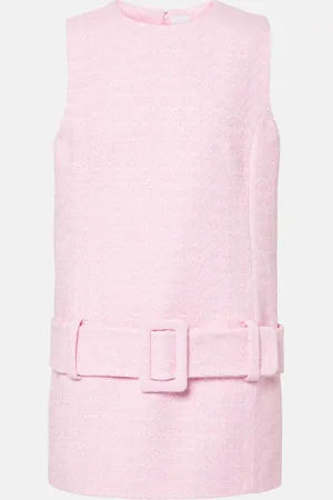 Patou Belted cotton tweed minidress