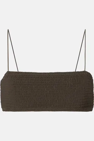 Totême Shirred jersey bikini top