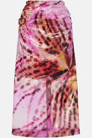 DRIES VAN NOTEN Sami printed gathered midi skirt