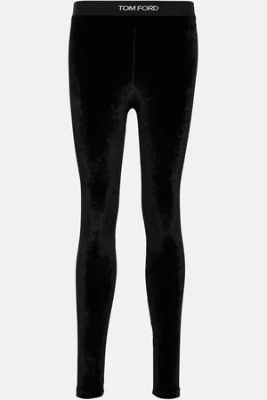 Tom Ford Logo velvet leggings