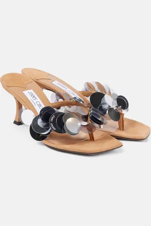 Jimmy Choo Freja 70 sequined suede thong sandals