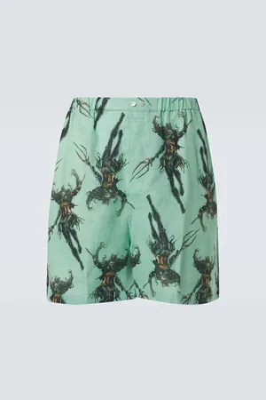Acne Studios Printed linen shorts