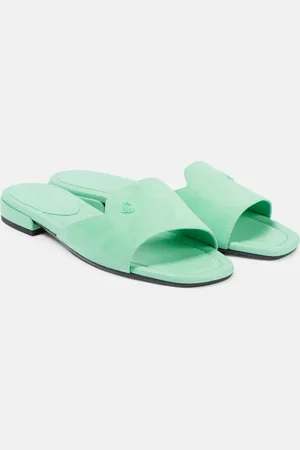 Jimmy Choo Dina logo suede slides