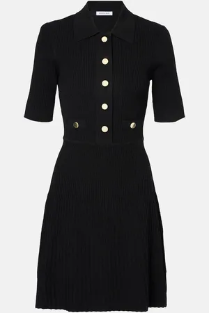 VERONICA BEARD Lauper ribbed-knit polo dress