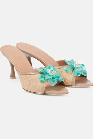 MALONE SOULIERS Cyd 70 embellished leather-trimmed mules