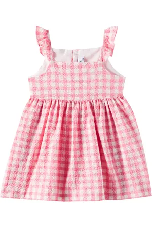 Il gufo Baby gingham cotton-blend dress