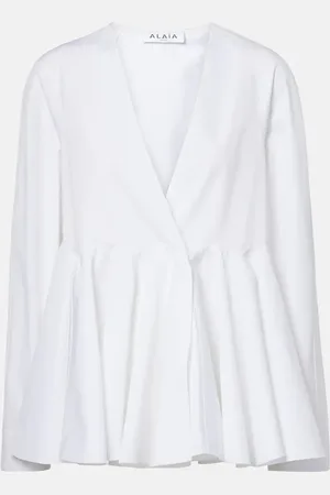 Alaïa AlaÃ¯a Flare cotton blouse